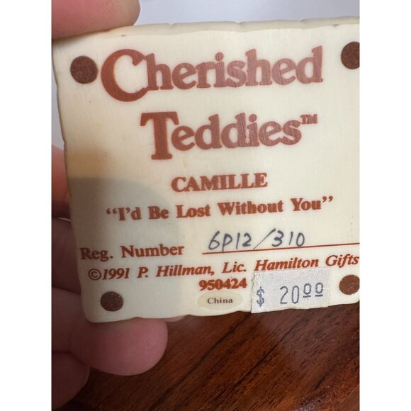 VTG Cherished Teddies “Camille – I’d Be Lost Without You” Figurine (1991 Hamilto - Picture 6 of 8